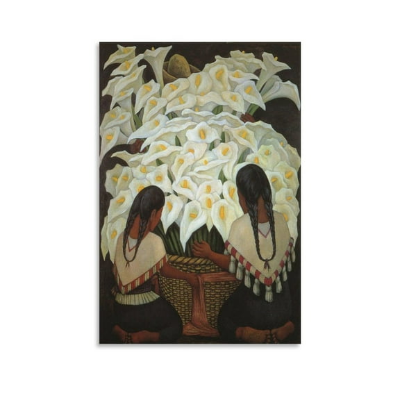 Diego Rivera 《Calla Lily Vendor》 Wall Art Prints Paintings Canvas Poster Canvas Poster Wall Art Picture Prints Hanging Photo Gift Decor Home Posters Artworks 16x24inch(40x60cm)