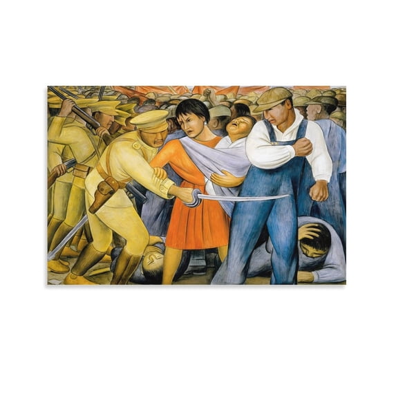 Diego Rivera 《Mural Mexican Revolution》 Wall Art Prints Canvas Poster Art Poster Canvas Painting Decor Wall Print Photo Gifts Home Modern Decorative Posters 12x18inch(30x45cm)