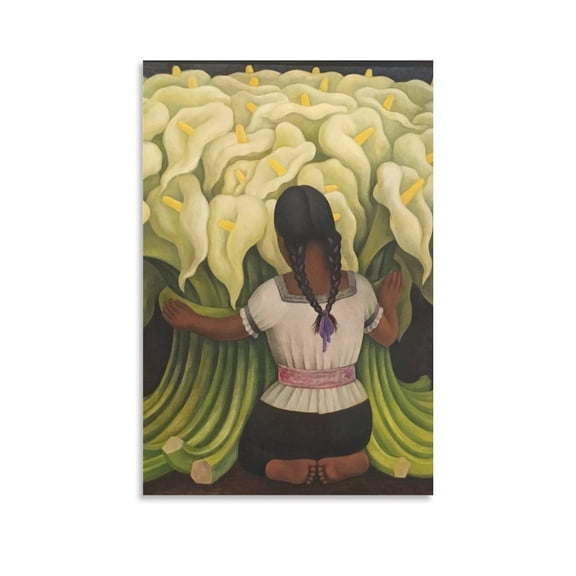 Diego Rivera 《The Flowers》 Wall Art Prints Paintings Canvas Poster Art Poster Canvas Painting Decor Wall Print Photo Gifts Home Modern Decorative Posters 20x30inch(50x75cm)