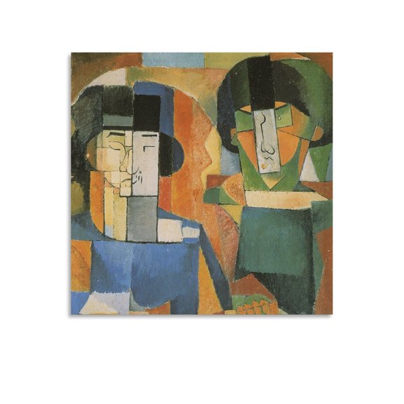 Diego Rivera《Two Gentlemen from Japan》Wall Art Prints Poster Canvas Poster Wall Art Picture Prints Hanging Photo Gift Decor Home Posters Artworks 24x24inch(60x60cm)