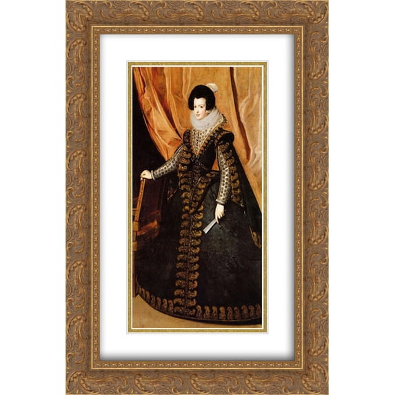 Diego Velazquez 2x Matted 16x24 Gold Ornate Framed Art Print 'Queen Isabel, Standing'