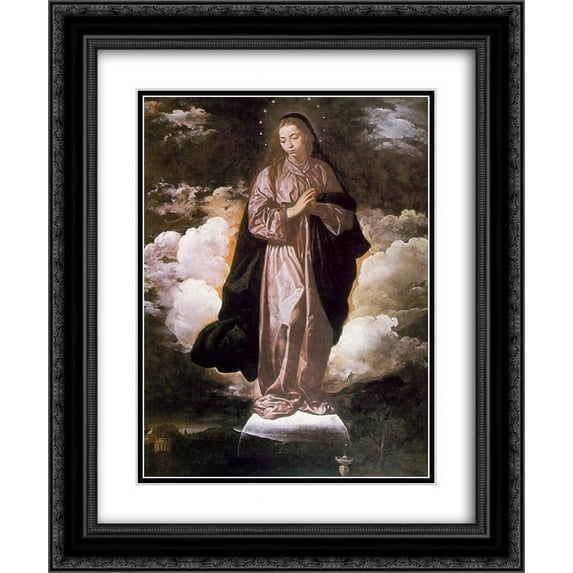 Diego Velazquez 2x Matted 20x24 Black Ornate Framed Art Print 'The Immaculate Conception'