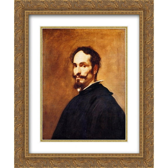 Diego Velazquez 2x Matted 20x24 Gold Ornate Framed Art Print 'A Spanish Gentleman (Jos Nieto, Chamberlain To Queen Mariana of Austria, Wife of Philip IV)'