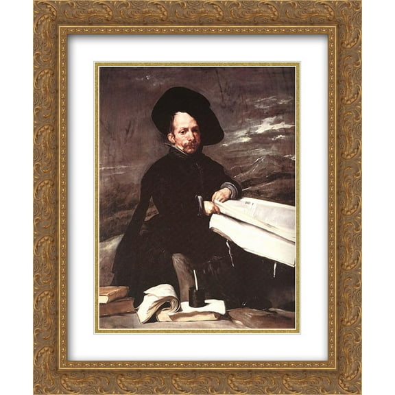 Diego Velazquez 2x Matted 20x24 Gold Ornate Framed Art Print 'Diego de Acedo (El Primo)'