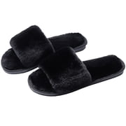 Diekin 1 Pair of Plush Slipper Anti-Slip Slippers Soft-Soled Household Slipper Floor Shoes Black Size 40-41 26.5CM, 9.5US, 7UK, 41EU, 10.4145Inch