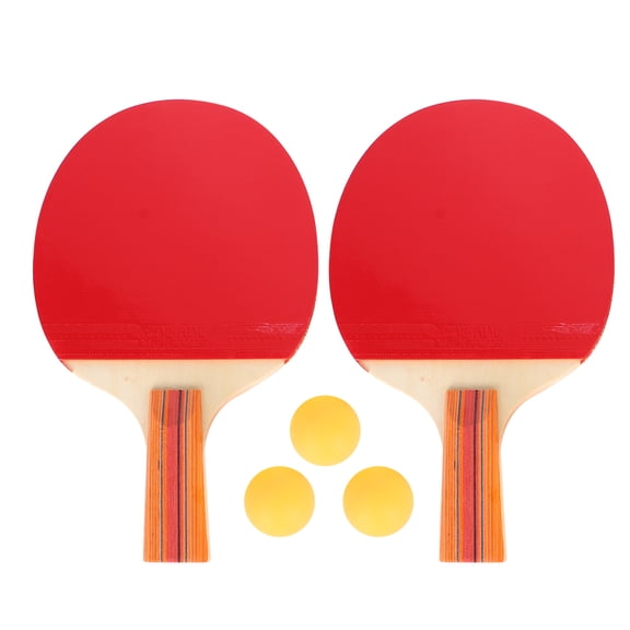 Diekin 1 Set Table Tennis Rackets Anti-slip Grip Pong Racket with Tennis Balls for Player Training (Red)