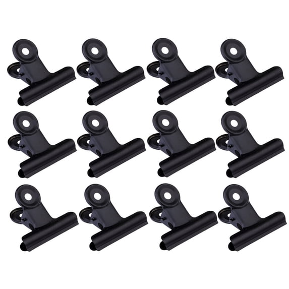 Diekin 30pcs Note Clips Metal Binder Clips Practical Note Storage Clips Durable Fixing Clips for Restaurant Office Home (22mm Black)