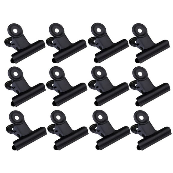 Diekin 30pcs Note Clips Metal Binder Clips Practical Note Storage Clips Durable Fixing Clips for Restaurant Office Home (22mm Black)
