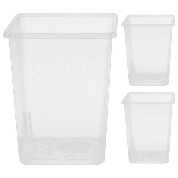 Diekin 3Pcs Habitat Breeder Boxes Practical Feed Bins Small Enclosures Spider Incubators Breeder Boxes for Tarantula