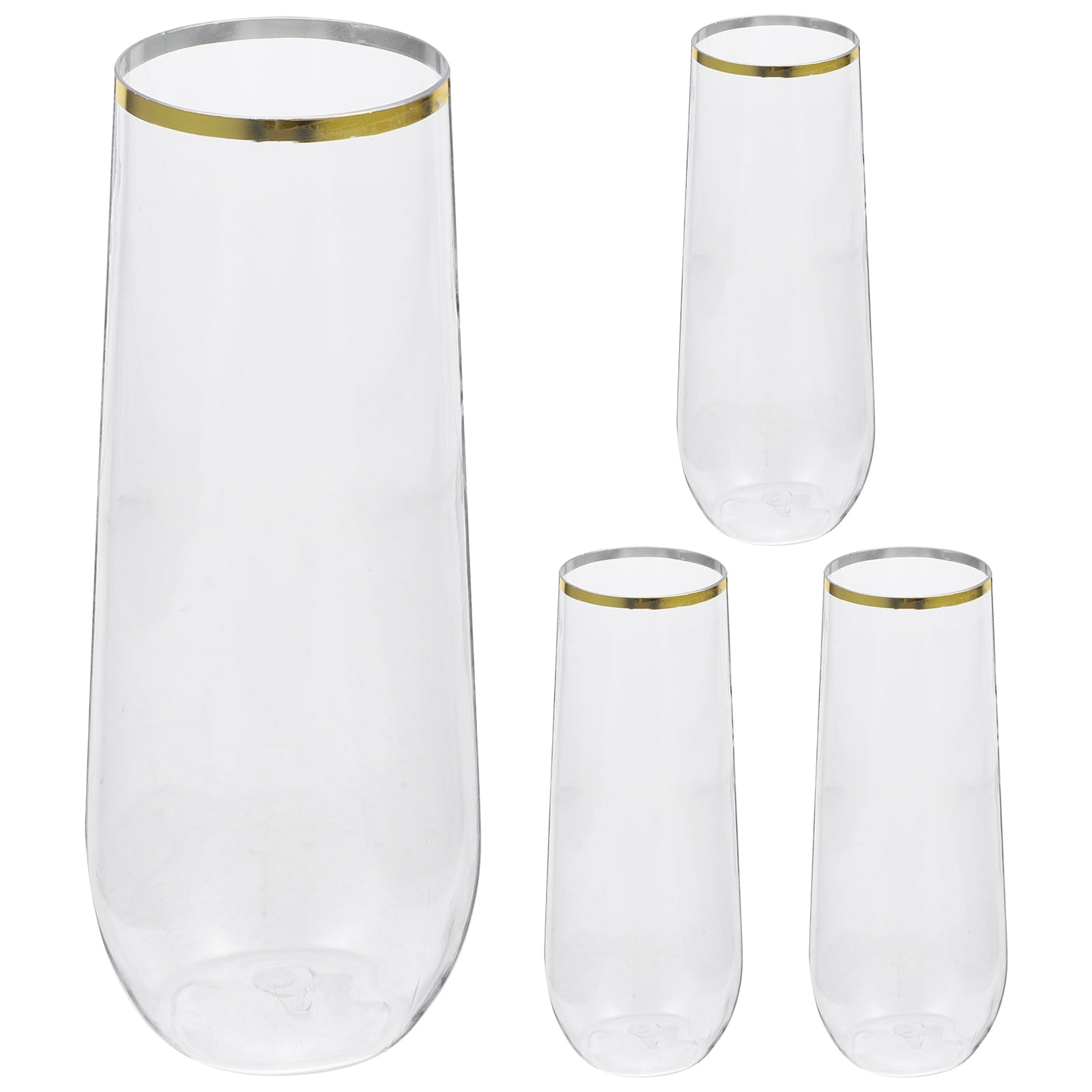 Diekin 4pcs Unbreakable Plastic Champagne Glass Champagne Cup Juice Cup for Party