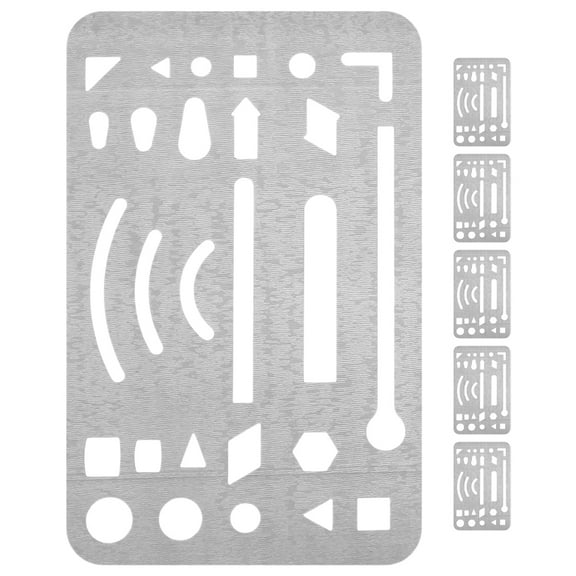 Diekin 6Pcs Erasing Shield Stainless Steel Letter Shield Drawing Drafting Tools Erasing Shield Template