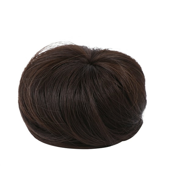 Diekin Synthetic Hair Bun Wig Hair Chignon Wig Hair Plate Tool Hairpiece Wig Dark Brown