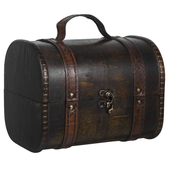 Diekin Vintage Wood Box Storage Organizer Jewelry Trinket Holder Portable Small Wood Box With Handle