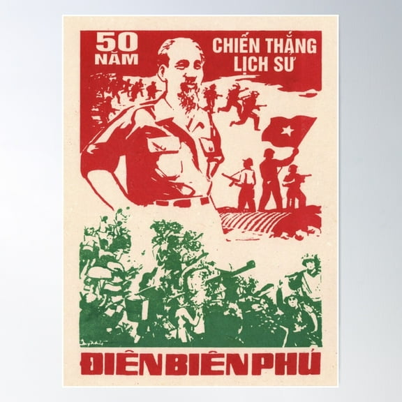Dien Bien Phu Battle 1954 Vintage Vietnam War Propaganda Poster Wall Art, Modern Wall Decor For Living Room Bedroom, 8x12 UNFRAMED