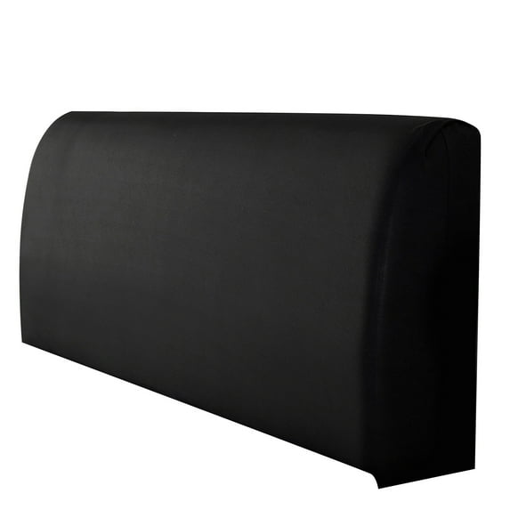 Dienrx 1.5M Bed Headboard Cover Stretch Bed Headboard Cover Bed Headboard Slipcover Protector Solid Color Cover for Twin Full Bed - Black, 1*Bedside Cover
