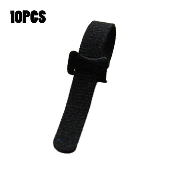 Dienrx 10-Pack Reusable Cable Ties, Hook and Loop Wire Management Straps for Computer Cords, Tv, Home Office, Desk Organization (Black, 6 Inch), 10 Cable Ties