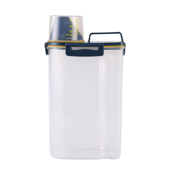 Dienrx 3L Plastic Airtight Food Storage Container, Large Flour and Sugar Canister with Seal Lock Lid and Measuring Cup, Kitchen Pantry Organization for Grains, Pasta and Dry Food Storage