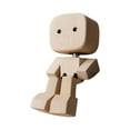 thumbnail image 1 of Dienrx 3pc Shaking Wooden Man Figurine, Handmade Shaking Feet Wooden Doll, Charming Little Woodens Figure That Sways, for Desktop Car Dashboard Decoration, Creative Gifts Curved face, 1 of 4