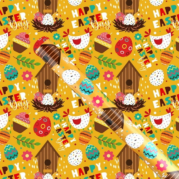 Dienrx 5Pcs Easter Wrapping Paper, Cute Rabbit Pattern Gift Wrap for Holiday Presents, Spring Party Supplies, Festive Gift Packaging, Eco-Friendly Coated Paper for Birthday Wedding Easter Celebration