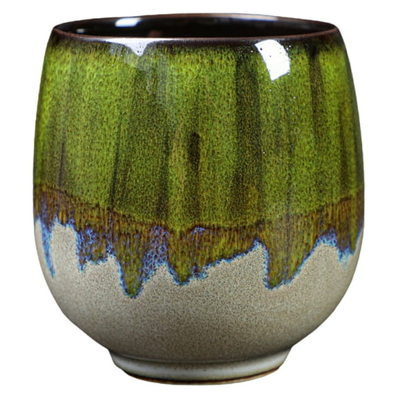 Dienrx 8*7cm Raku Glaze Ceramic Espresso Cup, Unique Bulge Design Coffee & Tea Mugs for Home Cafes and Gift Giving