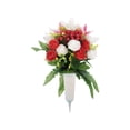 thumbnail image 1 of Dienrx Artificial Cemetery Flowers with Vase, 1 PCS Memorial Flowers for Graveside, Outdoor Silk Lily and Rose Arrangements, Sympathy Decor for All Seasons, Faux Plants, 1 of 7