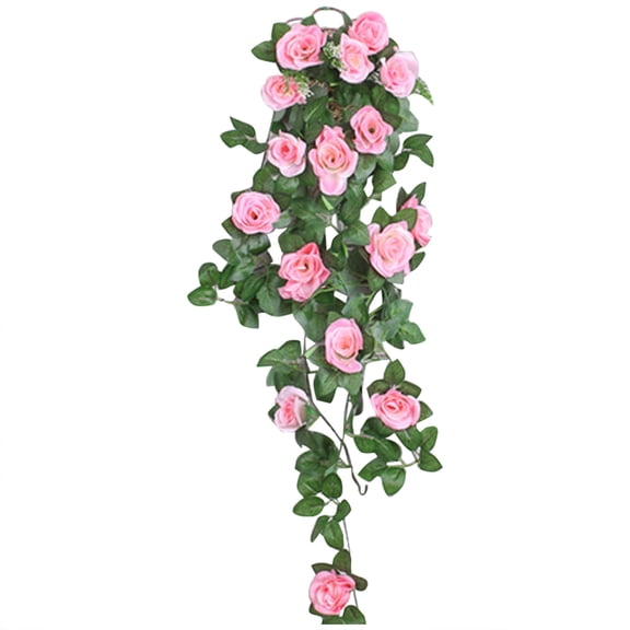 Dienrx Artificial Rose Vine Wall Hanging, Clearance Artificial, Simulation Wall Hanging False Flower Vine Living Room Wall Decoration Green Ceiling Indoor Pipe Wall Hanging Flower Art