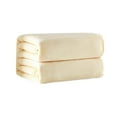 thumbnail image 1 of Dienrx Beige Solid Fleece Throw Blanket 70*100Cm - Lightweight Plush Cover | Portable Blanket for Sofa, Couch, Travel, Adults, 1 of 9