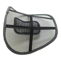 Dienrx Black Lumbar Mesh Back Brace Support Office Home Car Seat Chair Ventilate Cool Cushion Pad with Massage | Breathable, Massage Beads for Comfort (1 Piece)