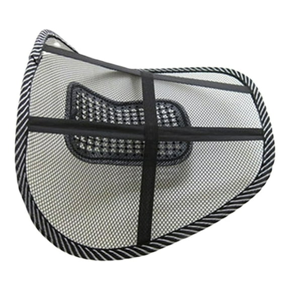 Dienrx Black Lumbar Mesh Back Brace Support Office Home Car Seat Chair Ventilate Cool Cushion Pad with Massage | Breathable, Massage Beads for Comfort (1 Piece)