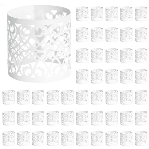 Dienrx Clearance Hollow Napkin Buckle Towel Paper, 50Pcs Disposable Napkin Rings Cut Foil Paper Napkin Rings Self Adhesive Set of 50 for Table Settings Decoration Dinner Parties Weddings
