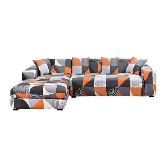 Dienrx All Cover Sectional Sofa L Shape, 2Pcs Slipcover Elastic Washable Couch Cover 2Seater (55 to 74Inch)+3 Seater(74 to 90 Inch) Sofa Slipcover Couch Cover Stretch for L Shape, 2X Sofa Covers