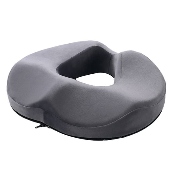 Dienrx Donut Pillow Seat Cushion, Donut Chair Cushions for Hemorrhoids, Sciatica & Hip & Coccyx Pain Relief Desk Chair Cushion for Long Sitting Office Workers, Car Drivers - Light Grey