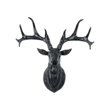Dienrx Elk Head Wall Hanging, 3D Stag Head Sculpture Wall Hanging Deer Statue Animal Head Artwork Decoration for Home Gallery Studio