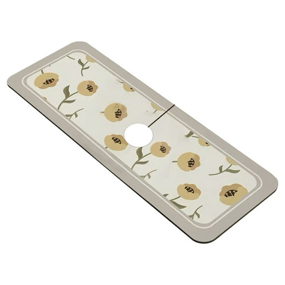 Dienrx Fast-Drying Diatomite Absorbent Mat, Non-Slip Faucet Drip Tray for Kitchen Sink and Bathroom Vanity Counter