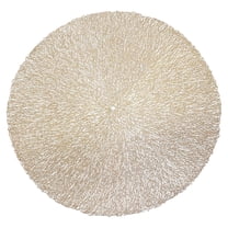 Dienrx Gold Round PVC Placemat - 15 Inch Decorative Hollow Table Mat, Washable for Holiday, Party, and Everyday Dining
