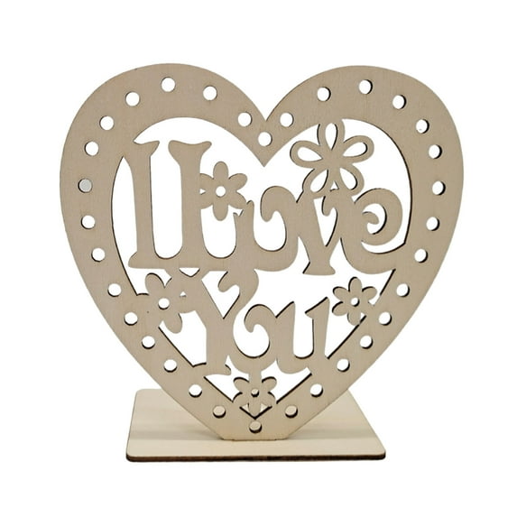 Dienrx Heart Shaped Wooden Valentine's Day Decoration, Rustic Party Supplies & Table Centerpiece for Wedding Anniversary Home Decor
