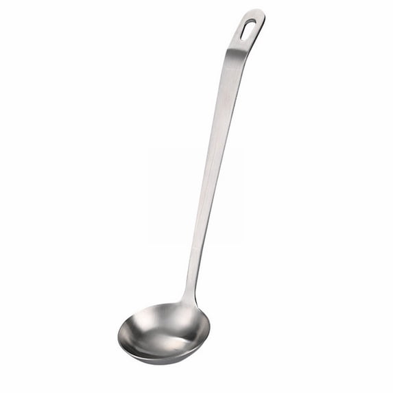 Dienrx Heavy Duty Stainless Steel Soup Ladle with Long Ergonomic Handle, 11.8 Inch Spoon for Serving Stew, Chili, Gravy, Punch - Large Capacity Kitchen Utensil, Dishwasher Safe