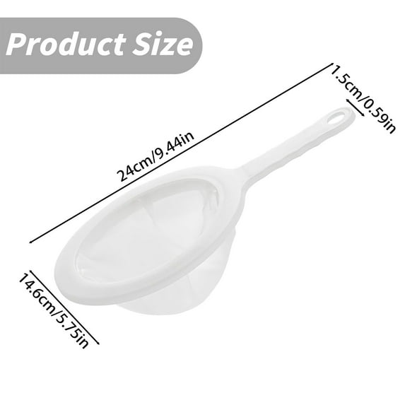 Dienrx Kitchen Ultra-Fine Nylon Mesh Strainer, Plastic Sieve Fine Mesh with Handle Kitchen Tool for Soy Milk, Coffee, Milk, Yogurt, Juice,Tea Leaf Filter, Honey, Wine (200 Mesh)
