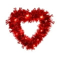 thumbnail image 1 of Dienrx LED Heart Shaped Wreath for Front Door, Valentine's Day Wedding Party Wall Decor, Light Up Hanging Garland for Romantic Atmosphere, 1 of 6