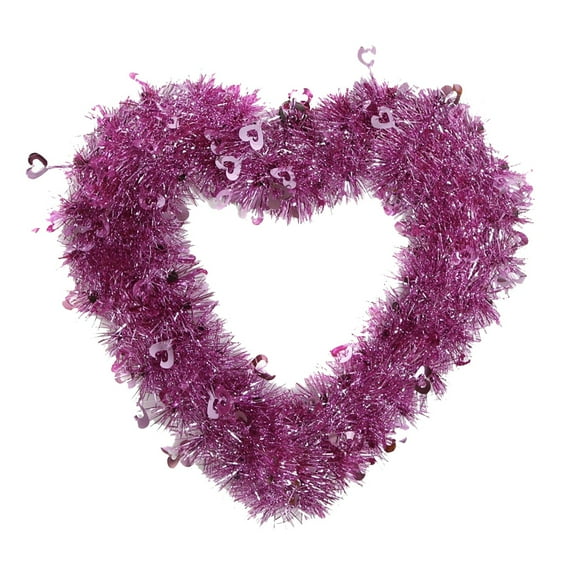 Dienrx LED Heart Shaped Wreath for Front Door, Valentine's Day Wedding Party Wall Decor, Light Up Hanging Garland for Romantic Atmosphere