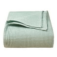 thumbnail image 1 of Dienrx Light Blue Waffle Weave Cotton Blanket - Breathable Large Throw | Multi-Use Cover for Bed, Sofa, Travel, Adults, All-Season Comfort, 1 of 9