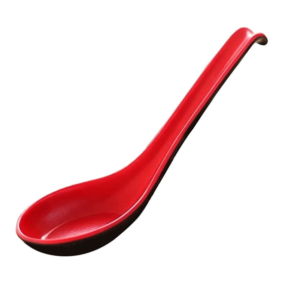 Dienrx Long Handle Plastic Spoon With Hook Tail, Dining Spoon For Rice Noodle Soup Serving Household Cafeteria & Restaurant
