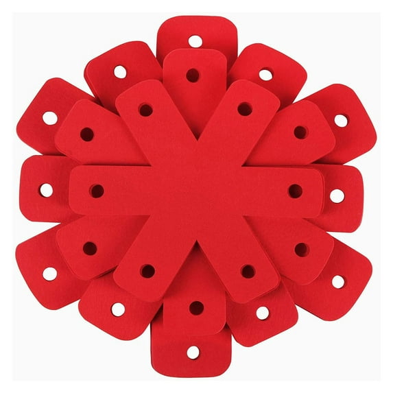 Dienrx Non-Woven Felt Pot Holder, Pan Pot Protectors Set of 12 and 4 Different Sizes Pan Protectors for Stacking and Protecting Your Cookware Red