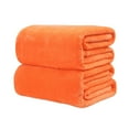 thumbnail image 1 of Dienrx Orange Solid Fleece Throw Blanket 70*100Cm - Lightweight Plush Cover | Portable Blanket for Sofa, Couch, Travel, Adults, 1 of 9