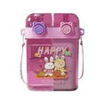 thumbnail image 1 of Dienrx Pink Double-Drinking Leak-Proof Straw Water Bottle - Kawaii Pattern Portable Mug | Dual-Chamber Design for Two Beverages, Travel, Picnic, Sports, Outdoor Enthusiasts, Young Users, 1 of 9