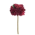 thumbnail image 1 of Dienrx Single Charred Edge Hydrangea Artificial Flower, European Retro Style Wedding Staircase Decoration, Bright Red Bouquet, 1 of 9