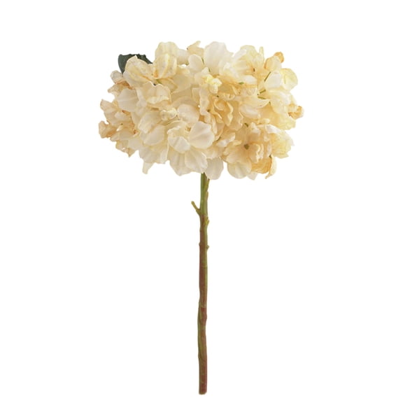 Dienrx Single Charred Edge Hydrangea Artificial Flower, European Retro Style Wedding Staircase Decoration, Cream White Bouquet