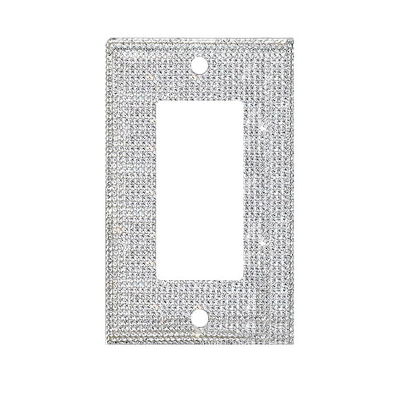 Dienrx Switch and Socket Panel, Clearance Crystal Decoration, 1Set Silver Shiny Rhinestones Wall Plate Light Cover Wall Plate Cover Light Cover Decorative Bling Light Cover for Home Ornaments