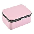 thumbnail image 1 of Dienrx Travel Jewelry Box, Pu Leather Small Jewelry Organizer for Women Girls, Portable Mini Travel Case Display Storage Holder Boxes for Stud Earrings, Rings, Necklaces, Bracelets - Pink, 1 of 9