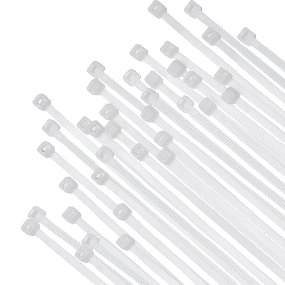 Dienrx White Self-Locking Nylon Cable Ties, 12 Inch Plastic Straps For Student Diy, Binding Management, 250 Count